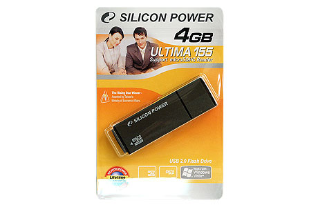 ФЛЕШ-Драйв Silicon Power USB 4.0Gb 155T+Reader MicroSD/SDHC